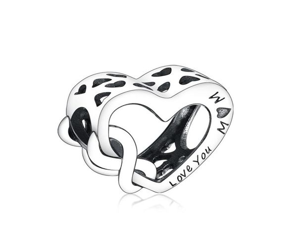 

mother039s day 100 real 925 sterling silver love you mum infinity heart charm beads fit women gift european bracelet diy jewel7265963, Black
