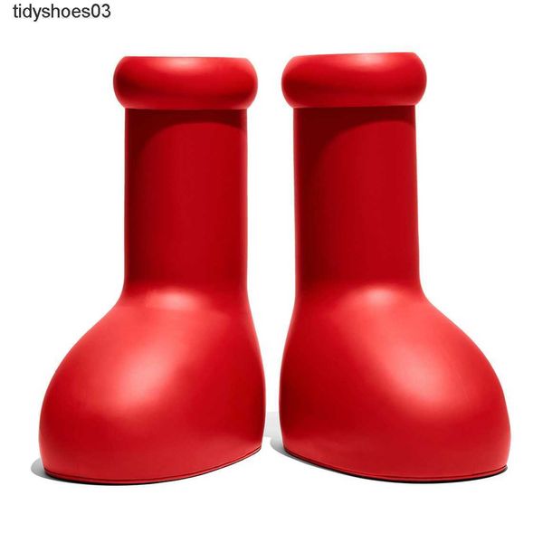 

astro boy same style shoes mschf big red boots red shoes astro boy long boots children flat bottom waterproof outer wear big red boots, Black