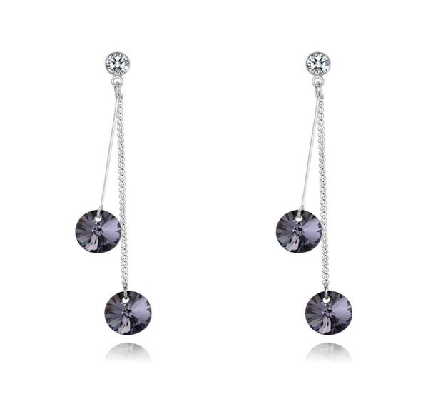 

tassel dangle earrings brincos romantic blue crystal pendant earrings crystal from rovski2173171, Silver