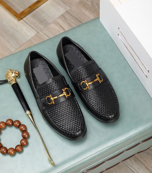 

mens party elegant dress shoes coiffeur designer loafers male brand fashion wedding formal business flats size 38-45, Black