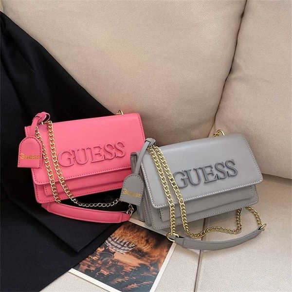 

fashion women's 2023 new texture letter shoulder advanced chain crossbody small square bag off wholesale