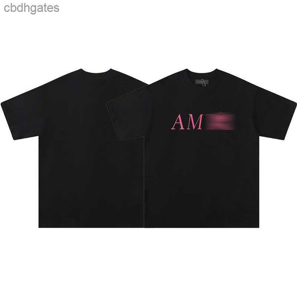 

print t shirt letter short t-shirt version summer mens amiirii sleeved fashion fluid splashed ink designer round neck men's clothes hig, White;black