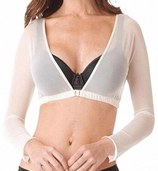 

women039s tshirt women bottoming long sleeve cover deep vneck transparent mesh black white sleeves arm shoulder c6q743049218175