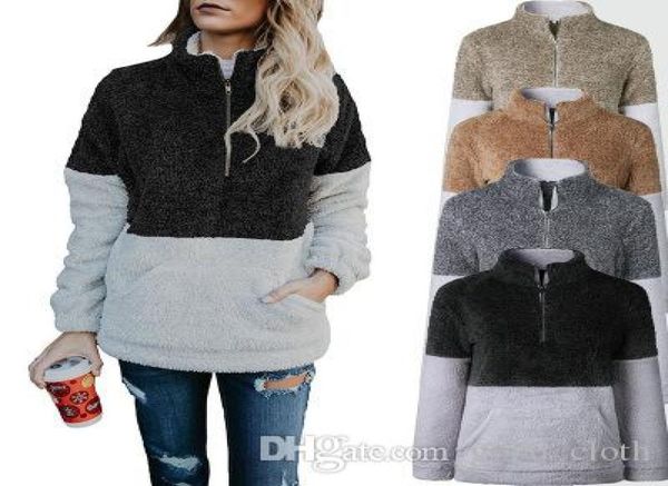 

women hoodies warm fleece sweatshirt long sleeve casual sweatshirts sherpa pullover matching color sweatshirt with pocket cny8113474563, Black