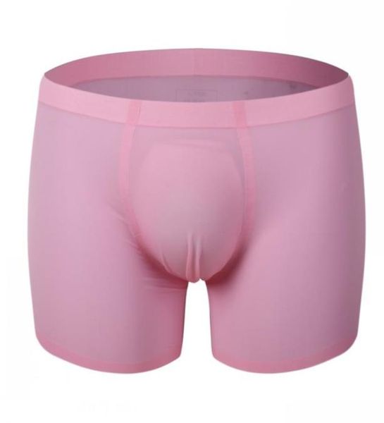 

f432 whole men039s underwear extrathin ice silky onepiece seamless boxers solid colors underpants panties cuecas6992659, Black;white