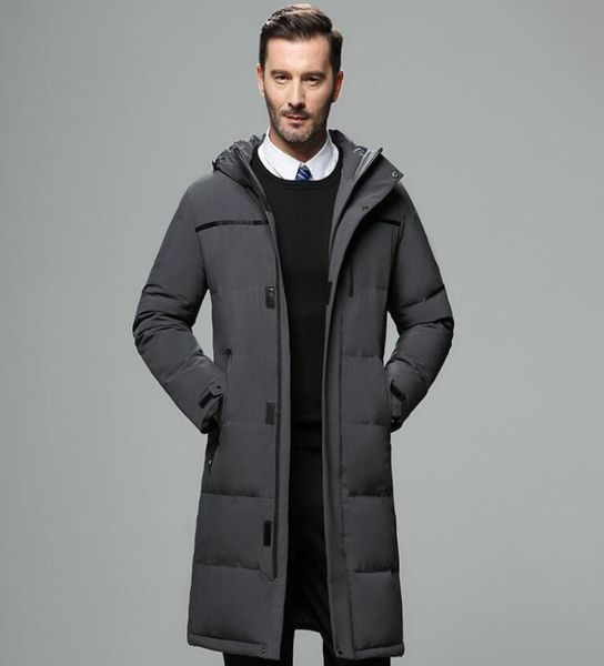 

men clothing winter down jacket designer midlength parka keep warm goose down coats waterproof zipper hat thicken outdoor ski wea9461872, Black
