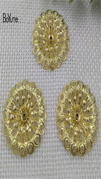 

boyute 50 pieceslot metal brass stamping 20mm filigree flower bead caps diy handmade jewelry accessories whole5353688, Silver