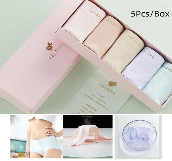 

women039s panties 5pcs women comfort ice silk breathable female underwear seamless ladies mid waist lingeries cute girls b7297106, Black;pink