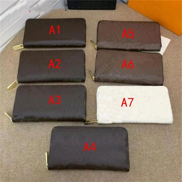 

designer zipper wallet wallets men zippy long canvas key pouch coin women purse card holder case leather with box dust bag338a, Red;black