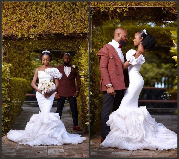 

white satin mermaid african wedding dresses black girl bridal gowns 2020 new beach country elegant wedding gowns spring form7527923