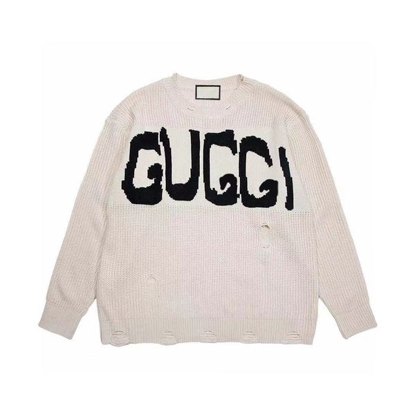 

popular men designer sweater letter embroidery winter autumn sweatshirt crew neck woemns long sleeve jumper hoodies, White;black