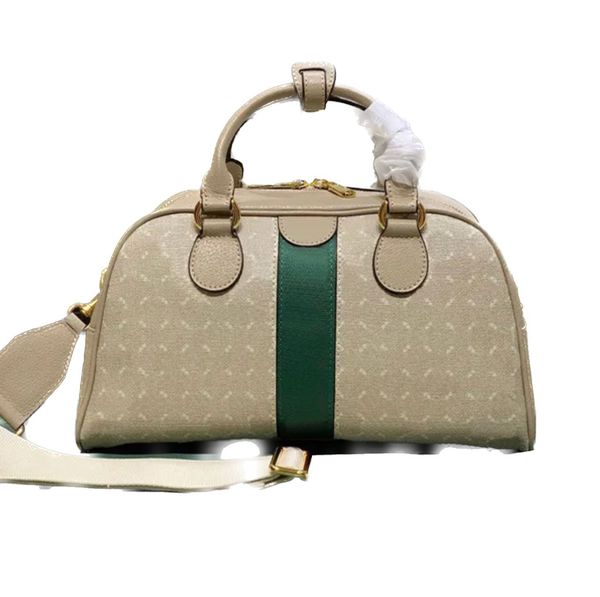 

handbag large capacity pillow bag women genuine leather shoulder bags canvas classic letter print alphabetic pattern cowhide zipper open lad