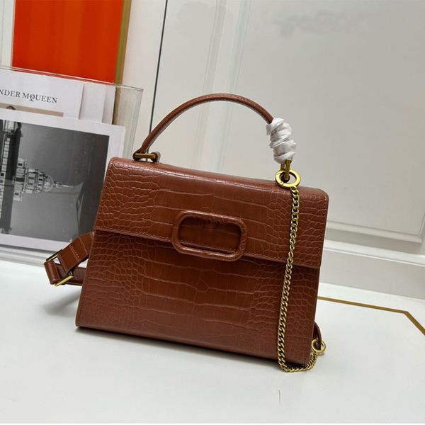 

womens fashion crossbody bag luxury handbag with crocodile pattern single shoulder bag design bag v logo casual office bag chain and leather