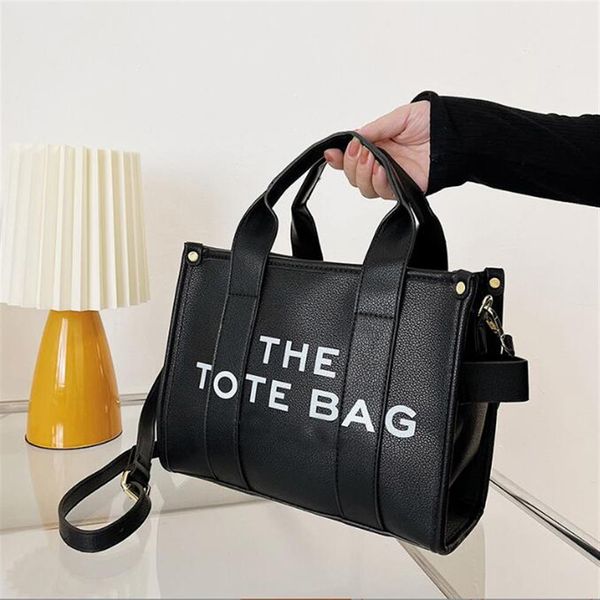 

the tote bag marc totes bag women designer bags handbag fashion all-match shopper shoulder plush leather handbags size 28 23 13cm264c, Black;red
