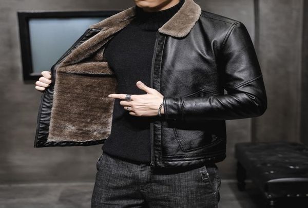

winter fur leather jacket mens plus size 4xl suede leather jackets men faux fur thick warm long suede jacket men pu leather5148401, Black;brown