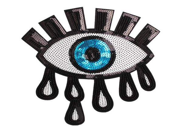 

big eye iron on patches for clothing sequins applique diy hat coat shirt pants accessories cloth sticker6599097, Black