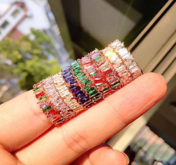 

multi style irregular ring vintage fashion jewelry 925 sterling silverrose gold fill rainbow gemstones cz diamond women wedding b6082845, Slivery;golden