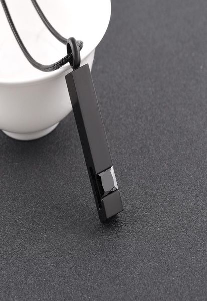 

sb118 black birthstone black bar memorial urn necklace eternal love stainless steel cremation jewelry for human ashes3102595, Silver
