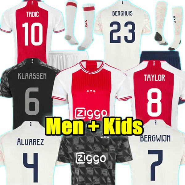 

tadic 22 23 24 soccer jerseys fans player bassey berghuis third black kit klaassen bergwijn marley 2023 2024 away football shirts men kids u, Black;yellow