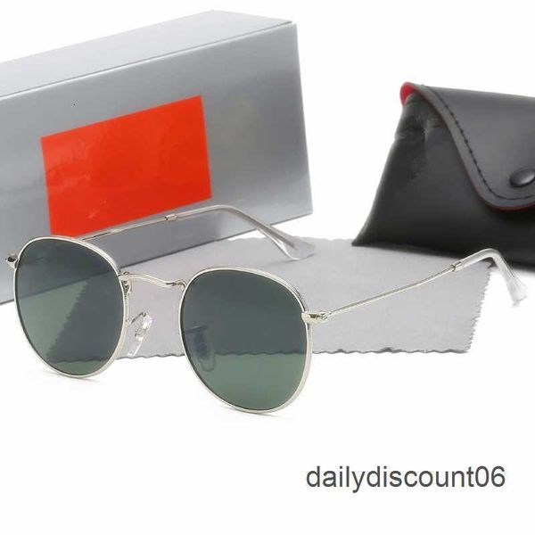 

men classic brand retro women sunglasses luxury designer eyewear metal frame designers sun glasses woman rays with original box a3447-4i6yu, White;black