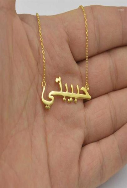 

pendant necklaces islamic jewelry custom arabic name necklace personalized stainless steel gold color customized persian farsi nam4562472, Silver