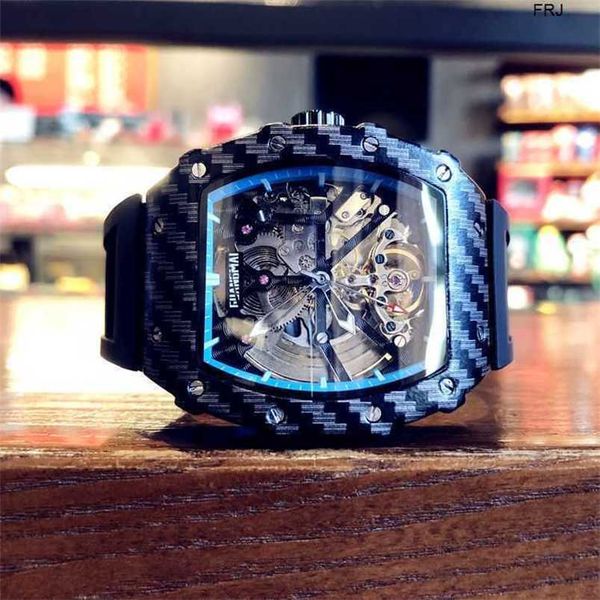 

hollow new luxury watches 2023 double sided quality watch automatic mechanical tourbillon mens carbon fiberlu eml8
