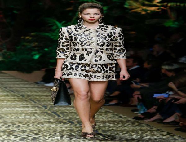 

spring 2020 new european and american women039s dress lapel singlebreasted jacket shorts leopard print fashion tzitzit twopie8052758, White