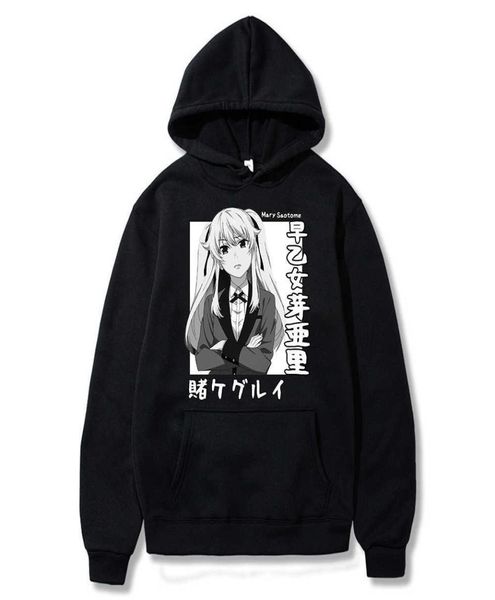 

kakegurui hoodie men039s sweatshirt anime mary saotome printed long sleeve streetswear x06019783530, Black
