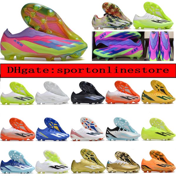 

send with bag soccer boots x crazyfast.1 fg laceless knit football cleats mens firm ground soft leather comfortable training lithe soccer sh, Black