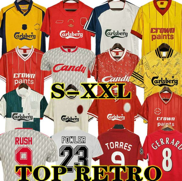 

fowler 04 05 retro gerrard soccer jerseys torres 1982 dalglish football shirts mcmanaman 1989 maillot 06 07 barnes 08 09 rush 97 95 96 93 85, Black;yellow