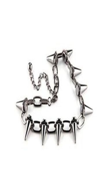 

vintage silver studs pointed rivets necklace pendant personality punk gothic choker exaggeration spike necklace jewelry diy women 6291728