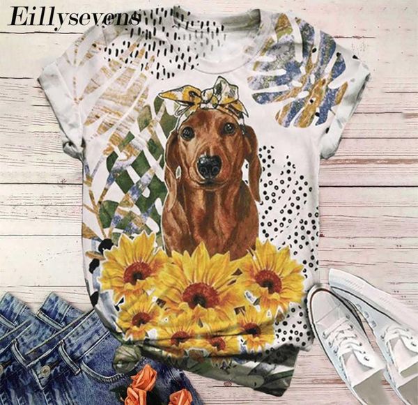 

women tshirt print 2021 suower dog animal kawaii design tees femme t shirt harajuku gothic streetwear mujer drop8721668, White