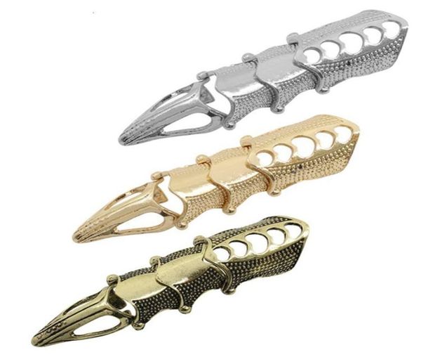 

rings jewelry gold knuckle claw armor alloy finger ring0121148001, Silver
