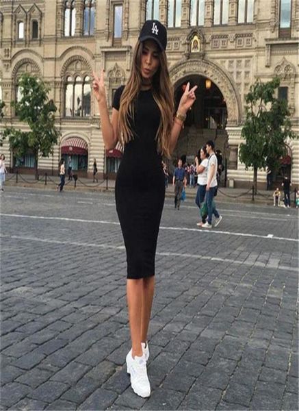 

casual dresses summer dress woman short sleeve vestido long tee dress16026720, Black;gray