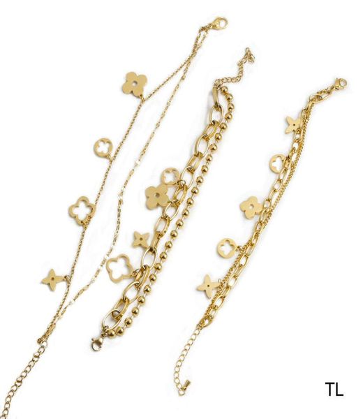 

manufacturer custom jewelry wholale stainls steel 18k gold clover anklet earrings braceletlady jewellerylady jewelry1913981, Golden;silver