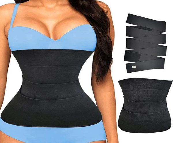 

women039s shapers waist trainer for women tummy wrap trimmer belt long torso slimming body shaper plus size gym fat burn workou2243904, Black;white