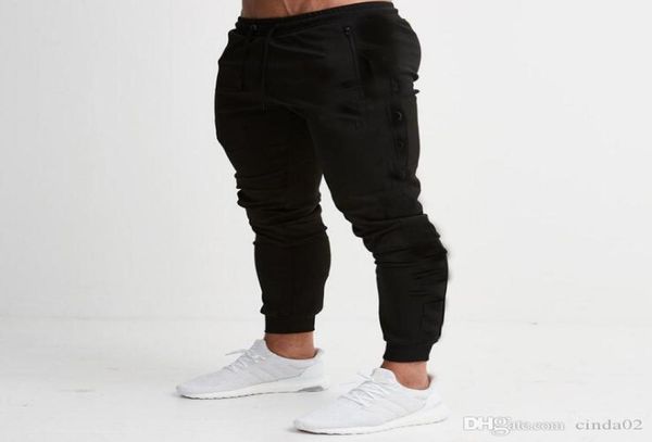 

new gyms mens joggers pants fitness casual fashion joggers sweatpants bottom snapback pants men casual pants5102732, Black