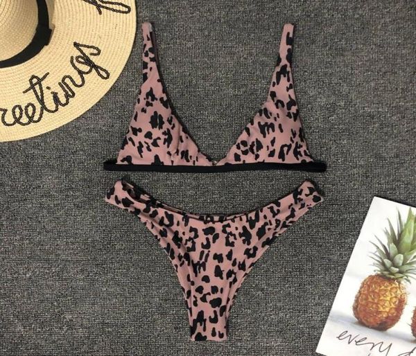

women039s swimwear leopard swimsuit bralette push up high leg cut bikini 2021 summer triangle female biquini brazilian biquine 6080567, White;black