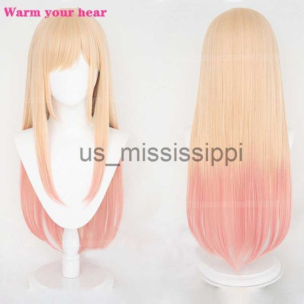 

cosplay wigs anime my dressup darling marin kitagawa cosplay wigs long pink gradient heat resistant hair party wig a wig cap x0901, Black