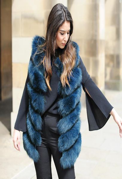 

cxgb04h real fur long vest fur vest a variety of color0129754057, Black;white