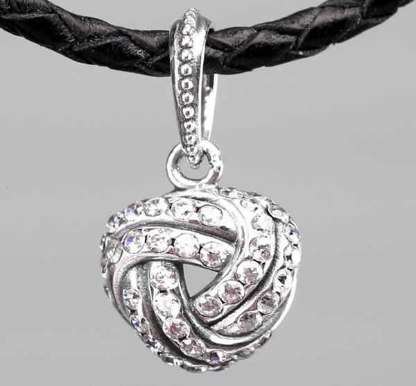 

original sparkling love knot with crystal pendant beads fit 925 sterling silver bead charm brand bracelet bangle diy jewelry3429715, Bronze;silver