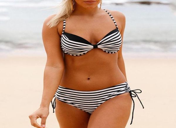 

women039s swimwear womens striped patchwork padded pushup bra bikini set vintage retro summer beach swimsuit bathing suit beac2418070, White;black