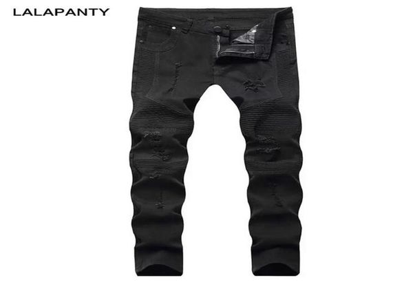 

lalapanty representative jeans clothing slp blueblack ripped men039s slim fit denim straight biker skinny men ripped pants3433681, Blue