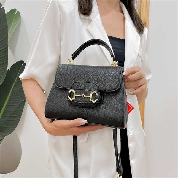 

2023 new fashion litchi pattern handbag horseshoe one shoulder oblique cross versatile women's bag ladies bags 60% off outlet online