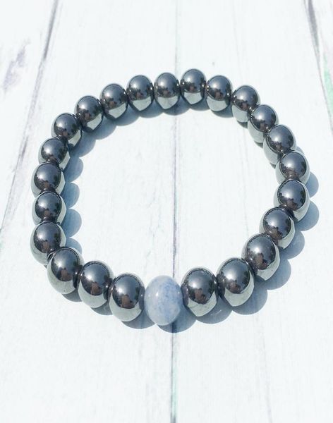 

mg0443 new design mens hematite bracelet blue aventurine yoga energy bracelet natural hematite powerful yogi balance bracelet1249640, Black