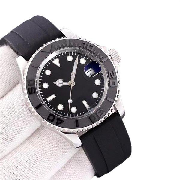 

local warehouse with box mens watches 40mm mechanical automatic watch ceramic bezel sapphire master sports watch glide buck273a, Slivery;brown