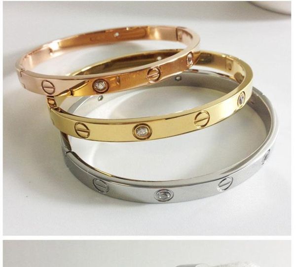 

2020 good new screws never lose style silver 18k rose gold 316l stainless steel forever lovers screw bangle bracelet without screw3598971, Black