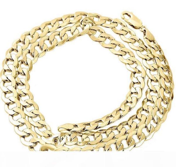 

mens real 10k yellow gold hollow cuban curb link chain necklace 8mm 24 inch5103427, Silver