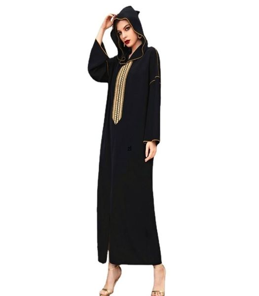 

ethnic clothing ramadan embroidered moroccan caftan hooded dubai abaya djellaba women muslim arab african long dress jalabiya isla7184974, Red