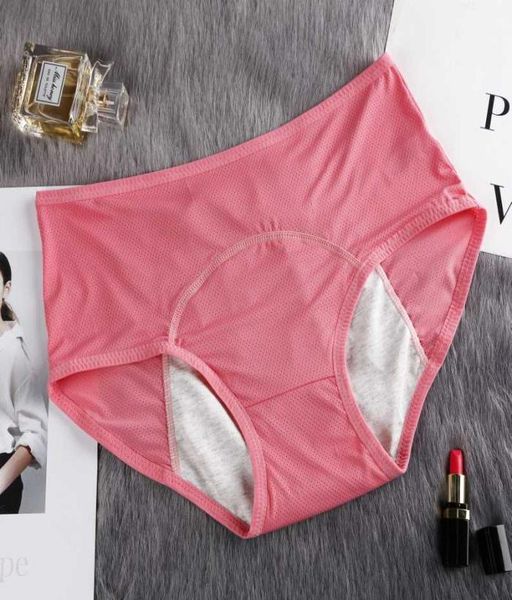 

plus size women menstrual underwear flexible lady briefs breathable physiological panties to prevent side leakage 154460425, Black;pink
